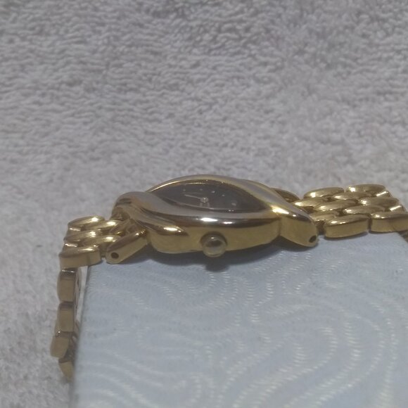 Seiko Quartz Ladies 4N00-5900 Asymmetrical Link Band Black 90s New Bat Works - Picture 5 of 12